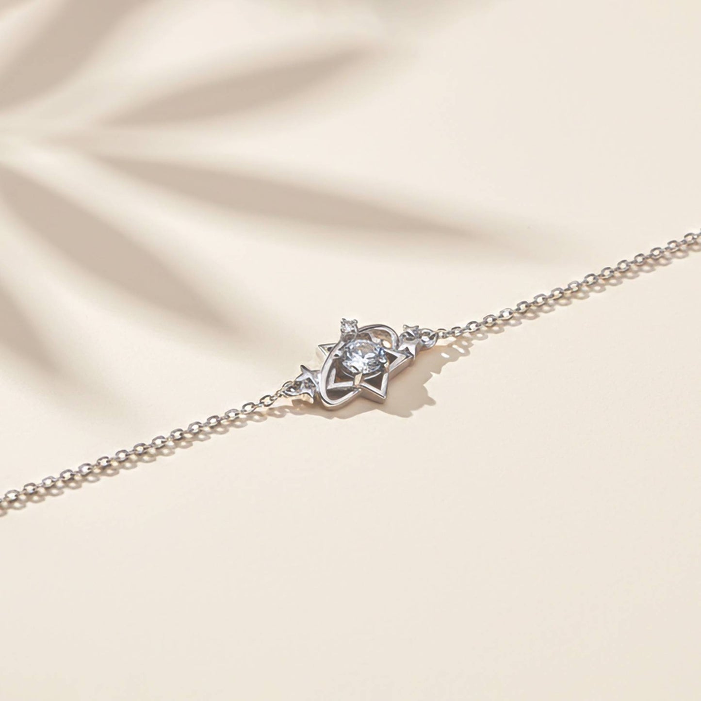 Silver Layered Star Link Bracelet
