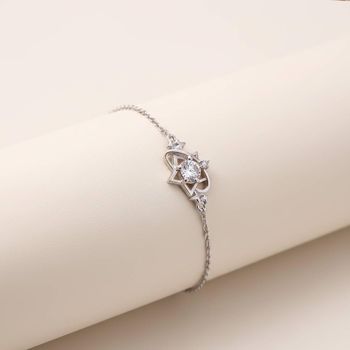 Silver Layered Star Link Bracelet