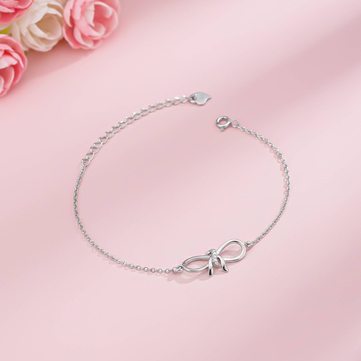 Silver Infinity Love Symbol Charm Bracelet
