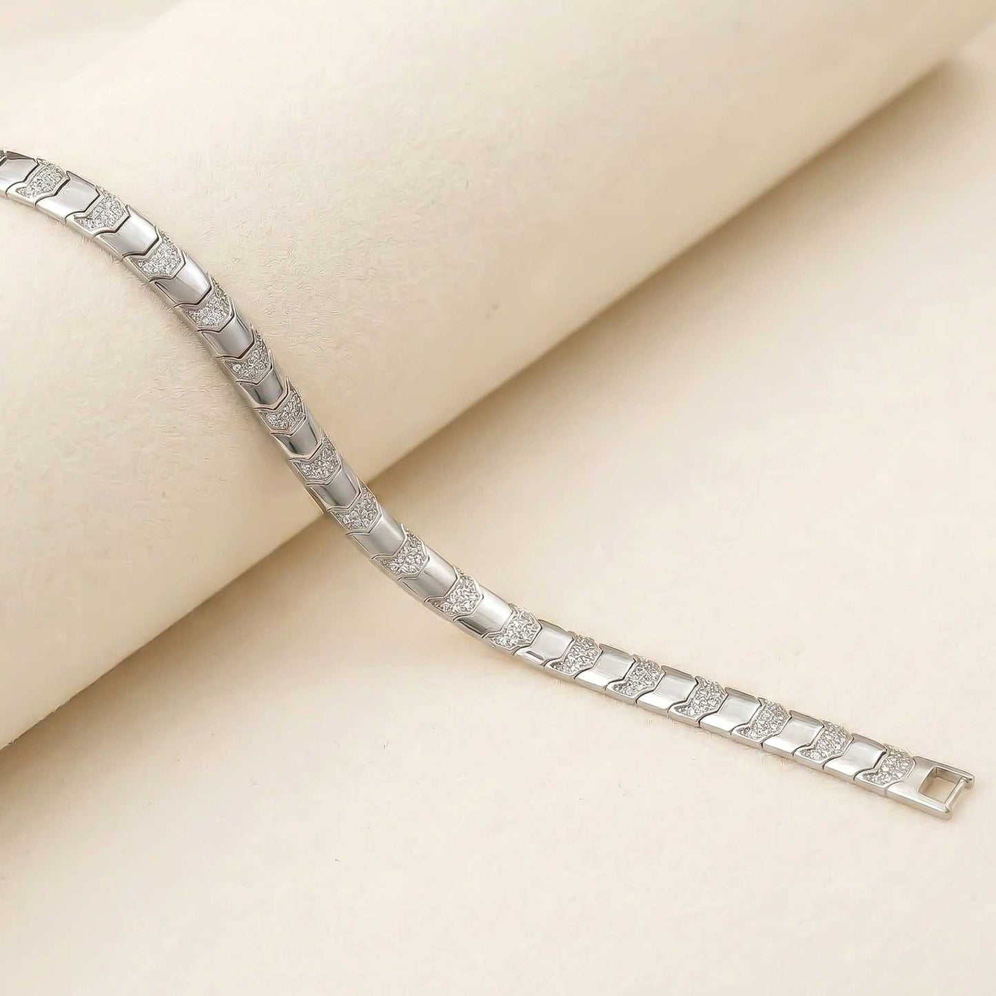Silver Snake Bone Bracelet For Him