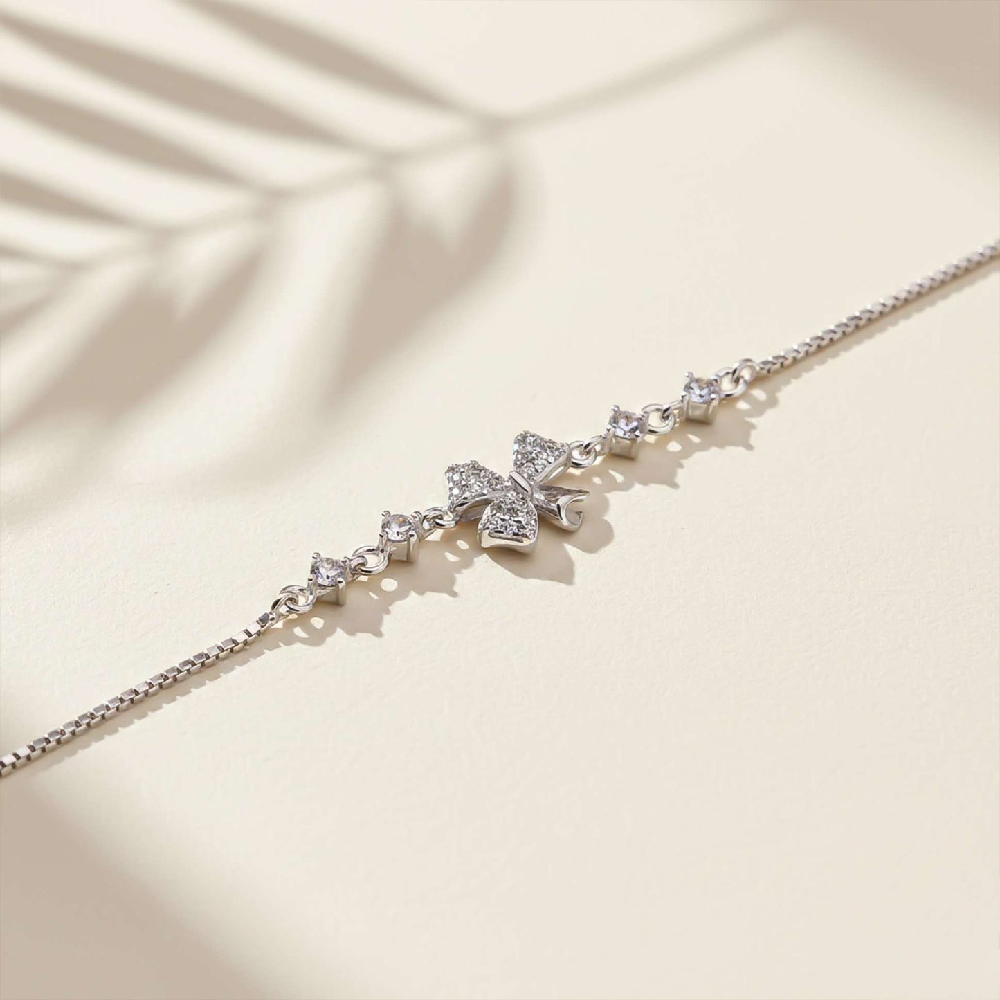 Silver Leafy Charm Bracelet