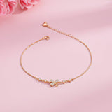 Rose Gold Leafy Charm Bracelet Gold Vermeil (2.5 Micron)