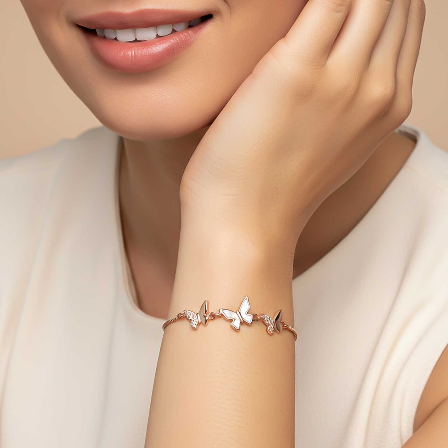 Rose Gold Butterfly Bracelet