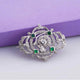 Silver Epoque Antique Emerald & Diamond Brooch Gold Vermeil (2.5 Micron)