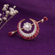 Silver Pearl & Ruby Moon Brooch With 14K Gold Plated Gold Vermeil (2.5 Micron)