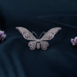 Silver Cluster Red Ruby Butterfly Brooch Pin Gold Vermeil (2.5 Micron)