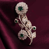 Silver Floral Celestial Brooch Pin Gold Vermeil (2.5 Micron)