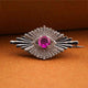 925 Sterling Silver Red Ruby Made In Heaven Brooch Pin Gold Vermeil (2.5 Micron)