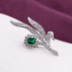 Silver Victorian Emerald Brooch Pin Gold Vermeil (2.5 Micron)