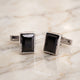 Silver Classic Black Diamond Cufflink Gold Vermeil (2.5 Micron)