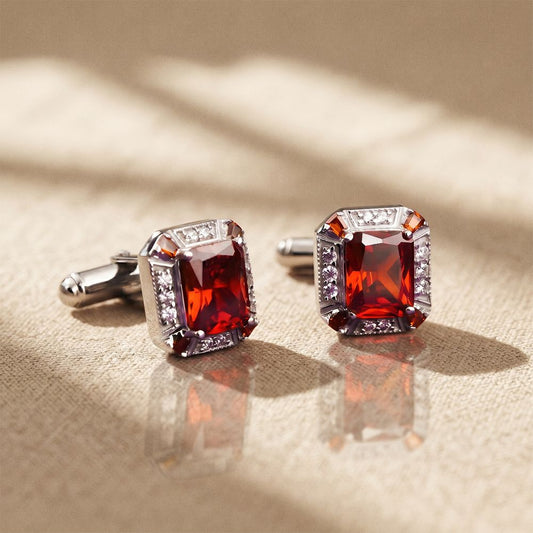 Silver Octagon Luxury Cufflink For Him Gold Vermeil (2.5 Micron) White