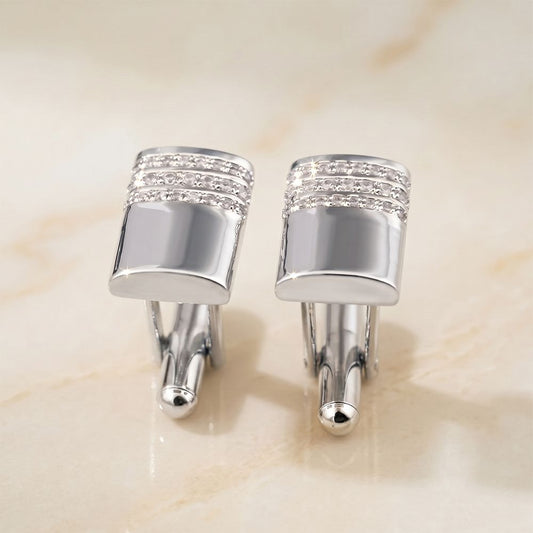 Silver Vintage Retro Cufflinks With 14K Gold Plated Gold Vermeil (2.5 Micron) White