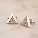 Silver Triangle Toggle Cufflinks For Him Gold Vermeil (2.5 Micron)