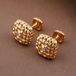 Silver Vannerie Cufflinks With Gold Vermeil