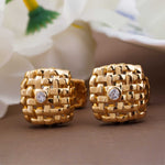 Silver Vannerie Cufflinks With Gold Vermeil