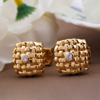 Silver Vannerie Cufflinks With Gold Vermeil