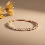 2.00 Ct Round Cut Lab Grown Diamond Dainty Beaded Tennis Bracelet for Women Rose Gold