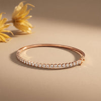 2.00 Ct Round Cut Lab Grown Diamond Dainty Beaded Tennis Bracelet for Women Rose Gold