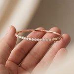 2.00 Ct Round Cut Lab Grown Diamond Dainty Beaded Tennis Bracelet for Women Rose Gold