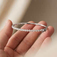2.00 Ct Round Cut Lab Grown Diamond Dainty Beaded Tennis Bracelet for Women White