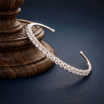 2.30 Ct Round Cut Lab Grown Diamond Open Cuff Bangle Bracelet for Women White