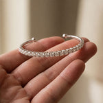 2.30 Ct Round Cut Lab Grown Diamond Open Cuff Bangle Bracelet for Women White