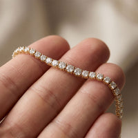 8.05 Ct Round Cut Lab Grown Diamond Classic Tennis Bracelet Gold