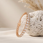 13.20 Ct Round Cut Lab Grown Diamond Sculpted Gallery Bracelet for Women Rose Gold