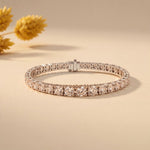 13.20 Ct Round Cut Lab Grown Diamond Sculpted Gallery Bracelet for Women White