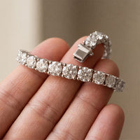 13.20 Ct Round Cut Lab Grown Diamond Sculpted Gallery Bracelet for Women White