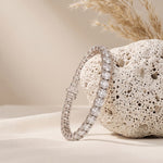 13.20 Ct Round Cut Lab Grown Diamond Sculpted Gallery Bracelet for Women White