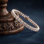 13.20 Ct Round Cut Lab Grown Diamond Sculpted Gallery Bracelet for Women White