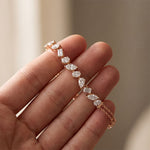 1.05 Ct Multi-Stone Lab Grown Diamond Geometric Station Bracelet Rose Gold