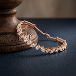 1.05 Ct Multi-Stone Lab Grown Diamond Geometric Station Bracelet Rose Gold