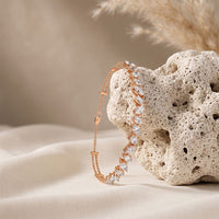 1.05 Ct Multi-Stone Lab Grown Diamond Geometric Station Bracelet Rose Gold