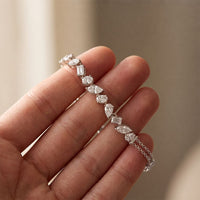 1.05 Ct Multi-Stone Lab Grown Diamond Geometric Station Bracelet White
