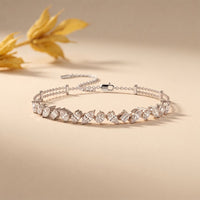 1.05 Ct Multi-Stone Lab Grown Diamond Geometric Station Bracelet White