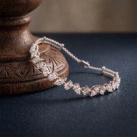 1.05 Ct Multi-Stone Lab Grown Diamond Geometric Station Bracelet White