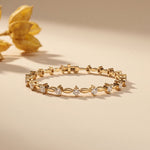 2.10 Ct Round Cut Lab Grown Diamond Flowing Loop Bracelet for Women Gold