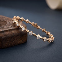 2.10 Ct Round Cut Lab Grown Diamond Flowing Loop Bracelet for Women Gold
