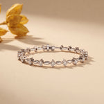 2.10 Ct Round Cut Lab Grown Diamond Flowing Loop Bracelet for Women White