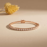 1.95 Ct Round Cut Lab Grown Diamond Classic Line Tennis Bracelet for Women Rose Gold