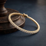 1.95 Ct Round Cut Lab Grown Diamond Classic Line Tennis Bracelet for Women Gold