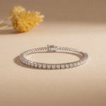 1.95 Ct Round Cut Lab Grown Diamond Classic Line Tennis Bracelet for Women White