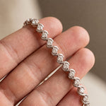 6.45 Ct Round Cut Lab Grown Diamond Wave Crossover Bracelet for Women White