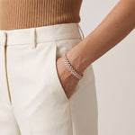 6 Ct Round Cut Lab Grown Diamond Double Chevron Bracelet for Women Rose Gold