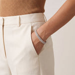 6 Ct Round Cut Lab Grown Diamond Double Chevron Bracelet for Women White