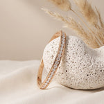 3.45 Ct Round Cut Lab Grown Diamond Inset Sparkle Bangle Bracelet for Women Gold
