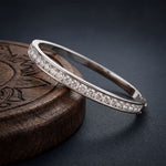 3.45 Ct Round Cut Lab Grown Diamond Inset Sparkle Bangle Bracelet for Women White