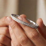 3.45 Ct Round Cut Lab Grown Diamond Inset Sparkle Bangle Bracelet for Women White